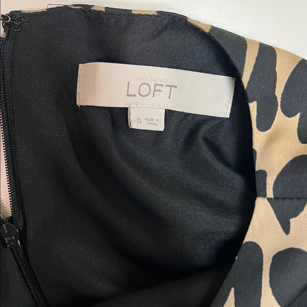 LOFT Black and Tan Patterned Sheath Dress - Picture 12 of 16